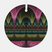 ファンタジー劇場、抽象芸術カラフルフラクタル ガラスオーナメント (裏面)