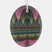 ファンタジー劇場、抽象芸術カラフルフラクタル ガラスオーナメント (正面右)