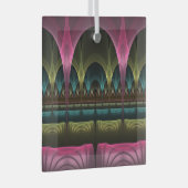 ファンタジー劇場、抽象芸術カラフルフラクタル ガラスオーナメント (正面右)