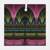 ファンタジー劇場、抽象芸術カラフルフラクタル ガラスオーナメント (裏面)