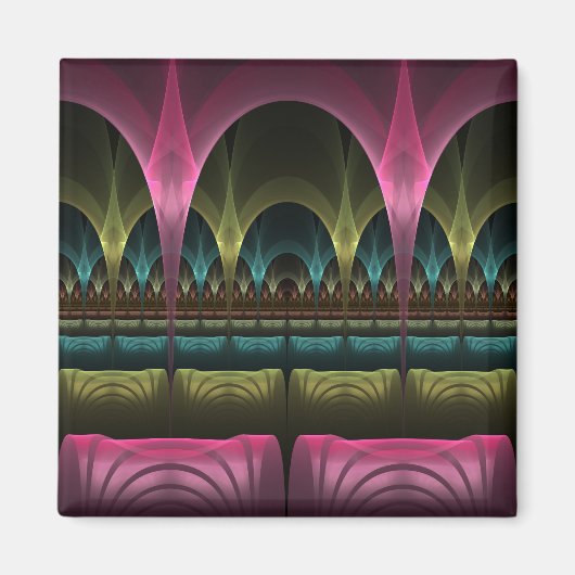 ファンタジー劇場、抽象芸術カラフルフラクタル マグネット (正面)