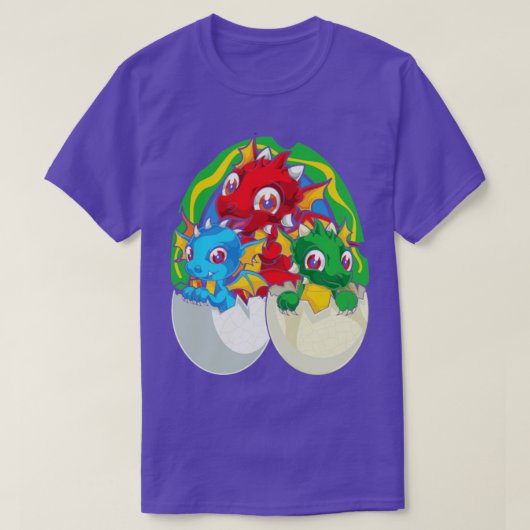 ファンタジー動物の神話動物かわいい龍 Tシャツ (デザイン正面)