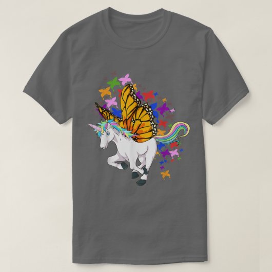 ファンタジー動物童話自然昆虫蝶U Tシャツ (デザイン正面)