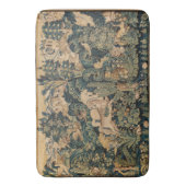 ファンタジー動物、馬、ウッドランドブルーグリーンフローラ バスマット (正面縦)