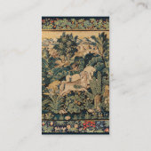ファンタジー動物、馬、ウッドランドブルーグリーンフローラ 名刺 (裏面)