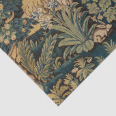 ファンタジー動物、馬、ウッドランドブルーグリーンフローラ 薄葉紙 (詳細)