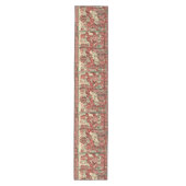 ファンタジー動物、馬、ウッドランドレッドグリーンフローラ ミディアムテーブルランナー (正面)