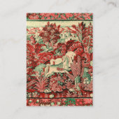 ファンタジー動物、馬、ウッドランドレッドグリーンフローラ 名刺 (裏面)