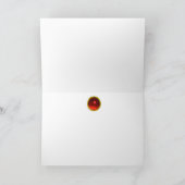 ファンタジー動物、馬、森の青緑の花 カード (内部)