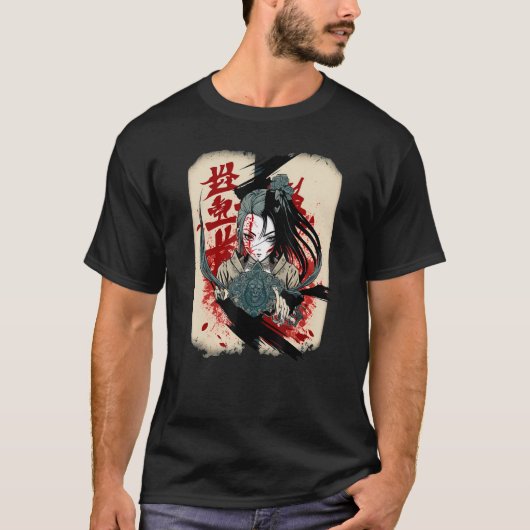 ファンタジー口酒おんな善悪の戦い Tシャツ (正面)