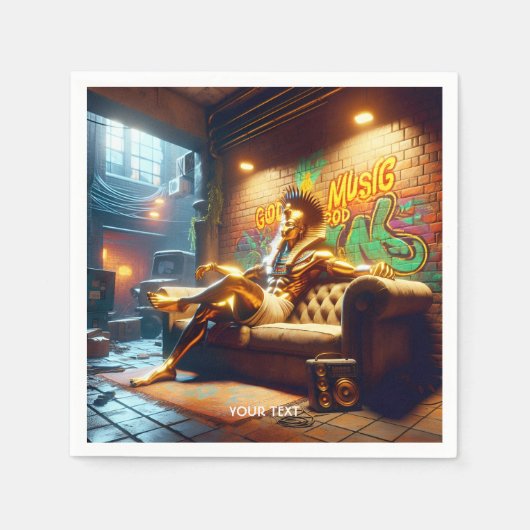 ファンタジー可愛いエジプトの神楽。 スタンダードカクテルナプキン (正面)