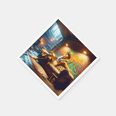 ファンタジー可愛いエジプトの神楽。 スタンダードカクテルナプキン (角)