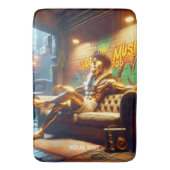 ファンタジー可愛いエジプトの神楽。 バスマット (正面縦)