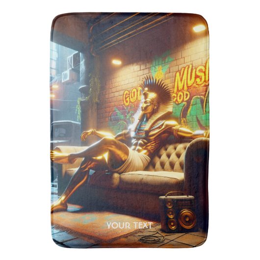 ファンタジー可愛いエジプトの神楽。 バスマット (正面縦)