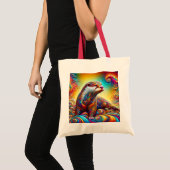 ファンタジー可愛いオッターカラーズダンス トートバッグ (正面(商品))