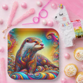 ファンタジー可愛いオッターカラーズダンス ペーパープレート (パーティー)