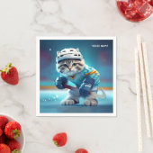 ファンタジー可愛いキャットホッケーユニフォーム スタンダードカクテルナプキン (インサイチュ)