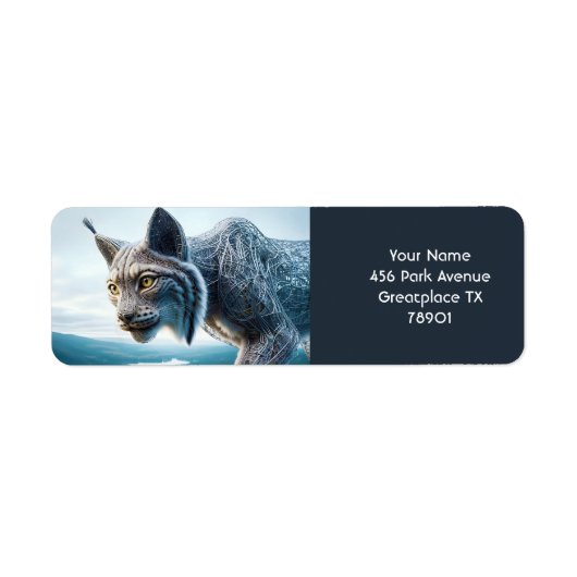 ファンタジー可愛い有線リンクス森 ラベル (正面)