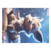 ファンタジー可愛い泡立った生き物 テーブルクロス (正面(横))