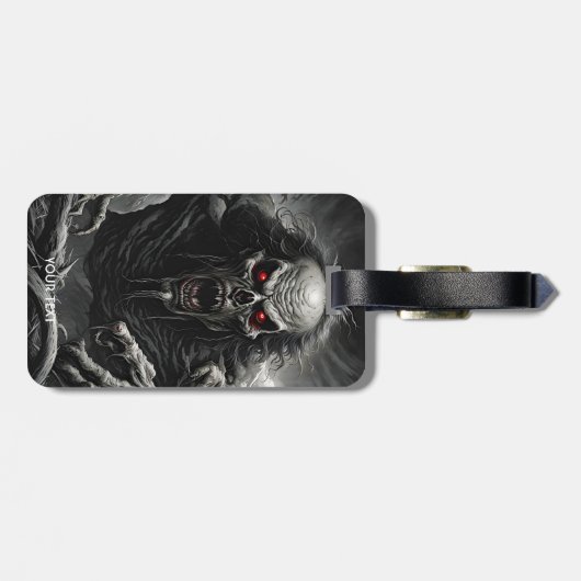 ファンタジー可愛い生き生きとした怖い恐怖の生き物 ラゲッジタグ (裏面横)