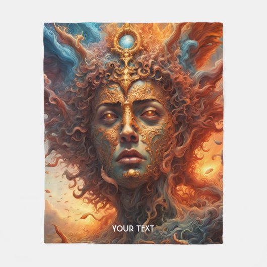 ファンタジー可愛い生き生きとした神話の天使 フリースブランケット (正面)