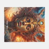 ファンタジー可愛い生き生きとした神話の天使 フリースブランケット (正面(横))