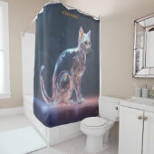 ファンタジー可愛い透明幽霊猫 シャワーカーテン (インサイチュ)