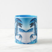 ファンタジー可愛い鮮やかな氷の生き物彫刻 マグカップ (中央)