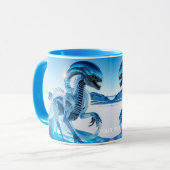 ファンタジー可愛い鮮やかな氷の生き物彫刻 マグカップ (正面左)
