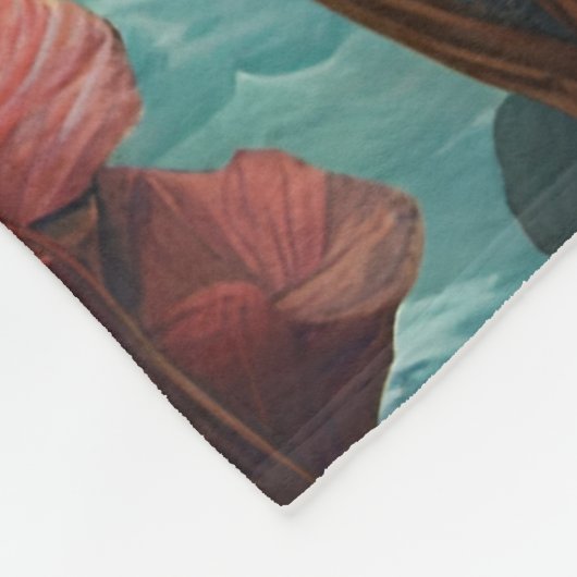 ファンタジー可愛い鮮やかな花王室のナマズ フリースブランケット (角)