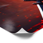 ファンタジー可愛い鮮やかな赤の侍 ポスター (コーナー)