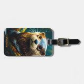 ファンタジー可愛い鮮威厳のあるやかな花 ラゲッジタグ (正面横)