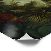 ファンタジー可愛い鮮威厳のあるやかな花Tレックス ポスター (コーナー)