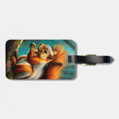 ファンタジー可愛い鮮威厳のある赤リス ラゲッジタグ (裏面横)