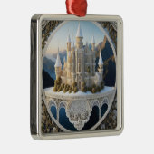 ファンタジー可愛らしい鮮やかな映画のホワイトキャッスル メタルオーナメント (右)