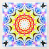 ファンタジー司祭魔導師マンデラ鮮やかー ガラスコースター (正面)