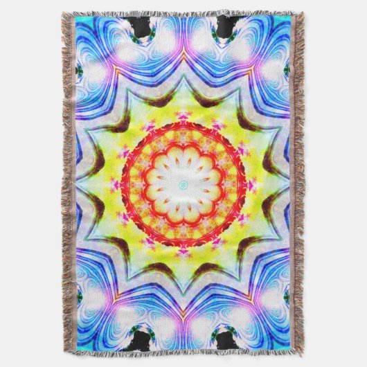 ファンタジー司祭魔導師マンデラ鮮やかー スローブランケット (正面縦)