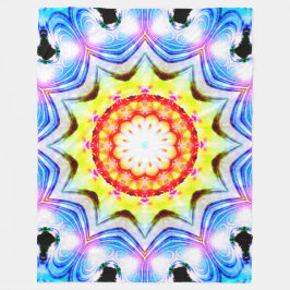 ファンタジー司祭魔導師マンデラ鮮やかー フリースブランケット