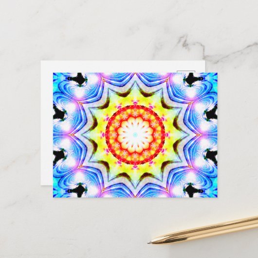 ファンタジー司祭魔導師マンデラ鮮やかー ポストカード (正面/裏面インサイチュ)