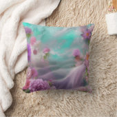 ファンタジー園（花とピンクの滝） クッション (ブランケット)