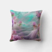 ファンタジー園（花とピンクの滝） クッション (裏面)