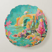 ファンタジー地 ラウンドクッション (正面)