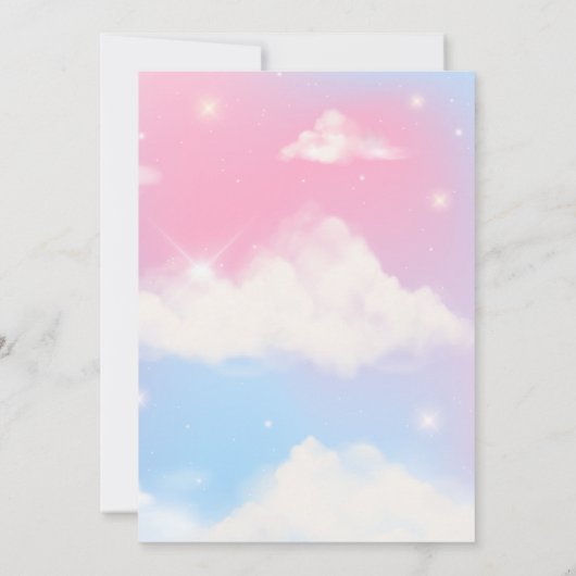 ファンタジー城のおとぎ話の赤ちゃんシャワー 招待状 (裏面)