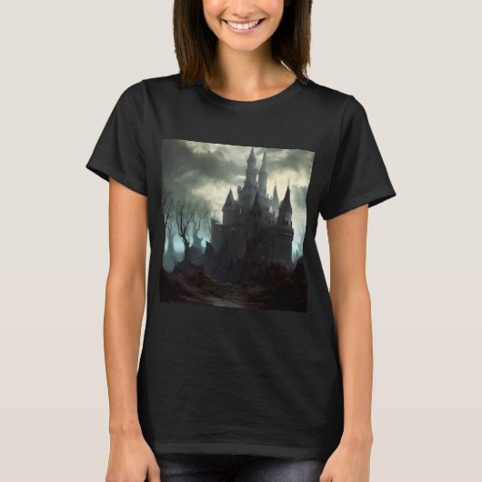 ファンタジー城の恐ろしい風景2 Tシャツ (正面)