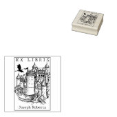 ファンタジー城ドラゴン ヴィンテージ Ex Libris 本 ラバースタンプ (押印)