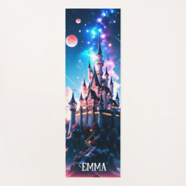 ファンタジー城名前をカスタムする両面 ヨガマット