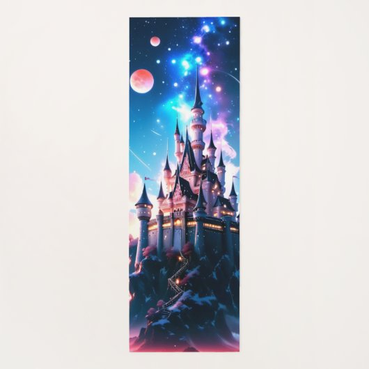 ファンタジー城名前をカスタムする両面 ヨガマット (裏面)