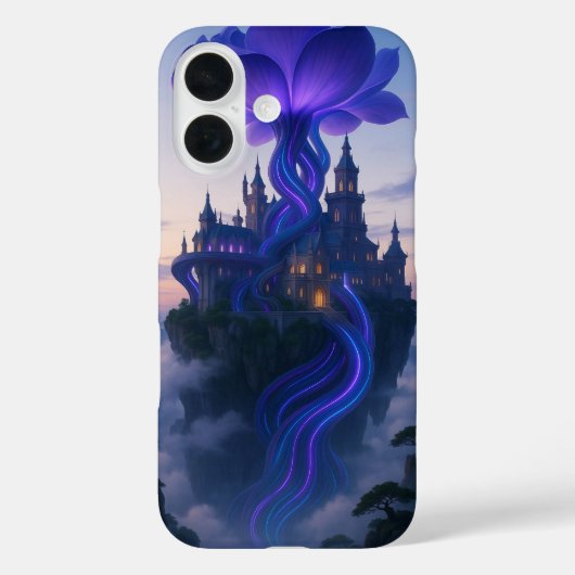 ファンタジー城白熱［赤熱］光を放つ紫の花 – Magica Case-Mate iPhoneケース (裏面)