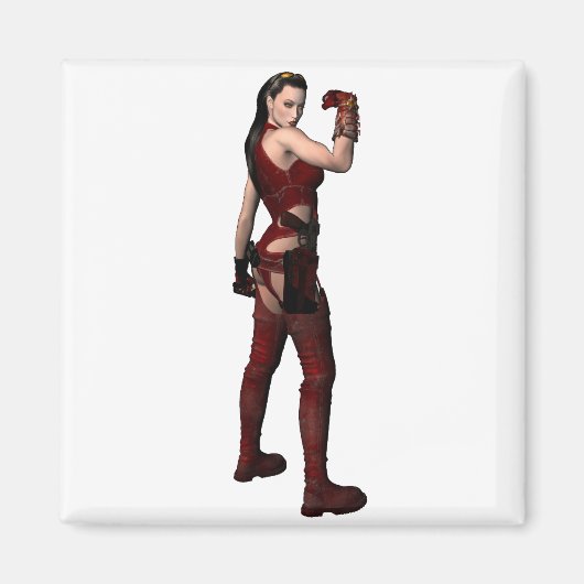 ファンタジー女性アクションヒロイン マグネット (正面)