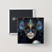 ファンタジー女性用仮面 缶バッジ (正面&裏面)